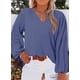 thumbnail image 2 of Blusa Eytino para mujer, talla grande, cuello en V, manga larga, chifón, 2 of 6