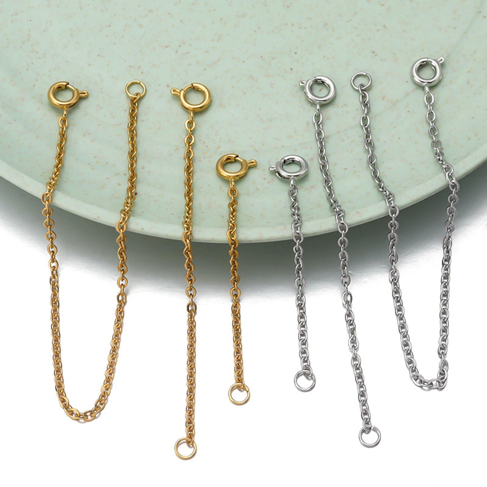 Gold Necklace Extenders Delicate 2,3,4Inches Necklace Extension Chain  Set for Layering Necklaces, Chain Extender with Durable Spring Ring Clasp