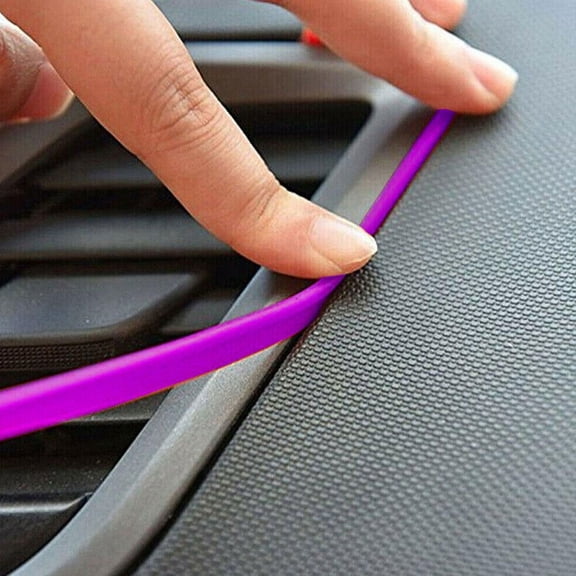 1Pc Car Moulding Trims Dashboard Door Car-Styling Interior Accessories Purple Silicone Car-Styling High Quality Fangkenuo