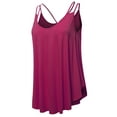 thumbnail image 2 of SSOULM Women's Loose Fit Flowy V Neck Sexy Pleated Cami Tank Top With Plus Size, 2 of 5