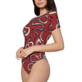 thumbnail image 2 of Naloa Snake Women's Short-Sleeved Onesie, One-Piece Swimsuit for Parties, dates, clubs - Large, 2 of 9