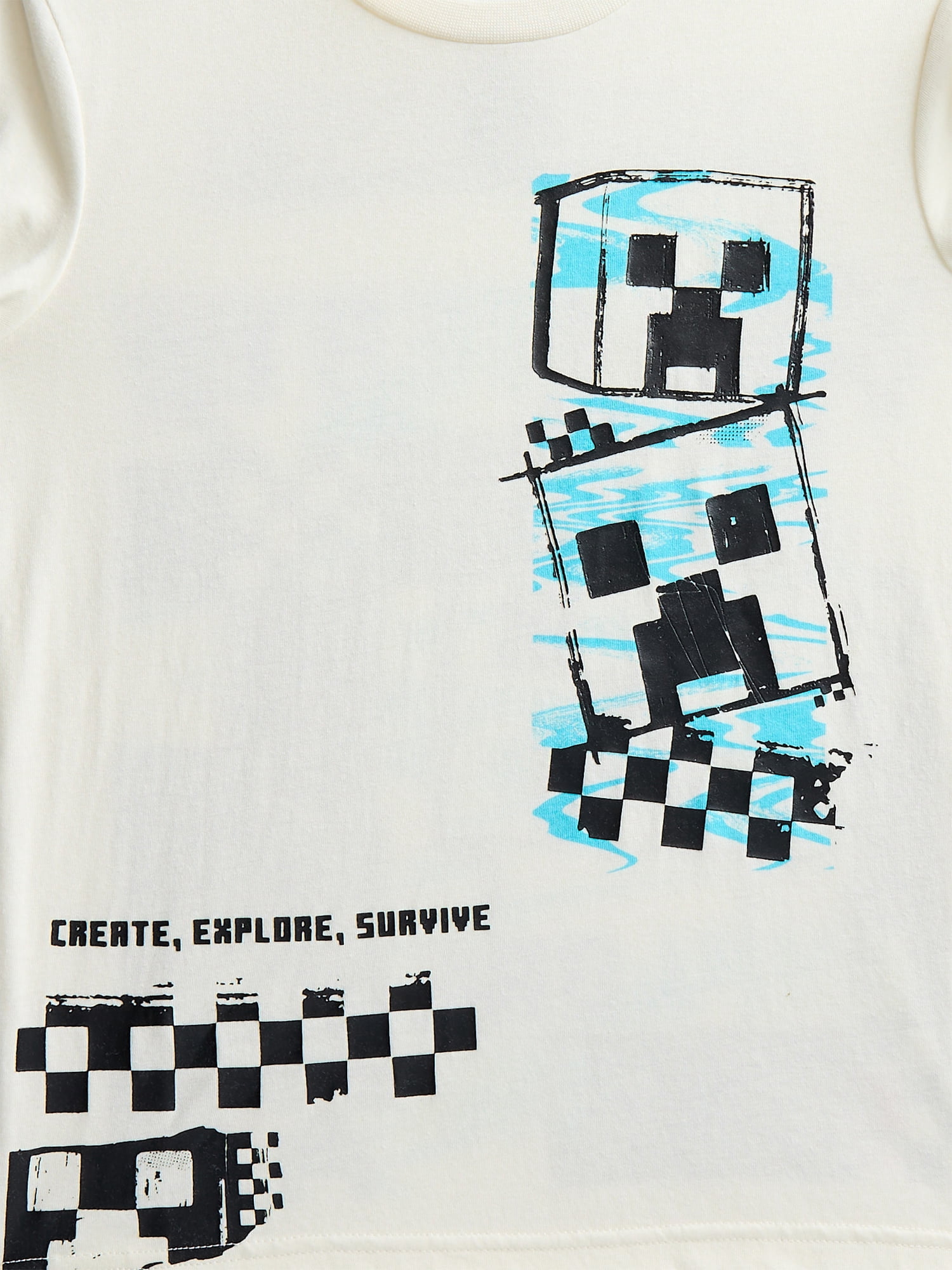 Minecraft Boys Graphic Tee with Long Sleeves, Sizes XS-2XL