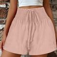 thumbnail image 2 of BSDJILFG 50% Clearance Off,Womens Shorts Summer Casual Solid Color Wide Leg Loose Ruffle Skort Lounge Sleepwear Pajama Shorts Drawstring Pockets Summer Saving Clearance, 2 of 7