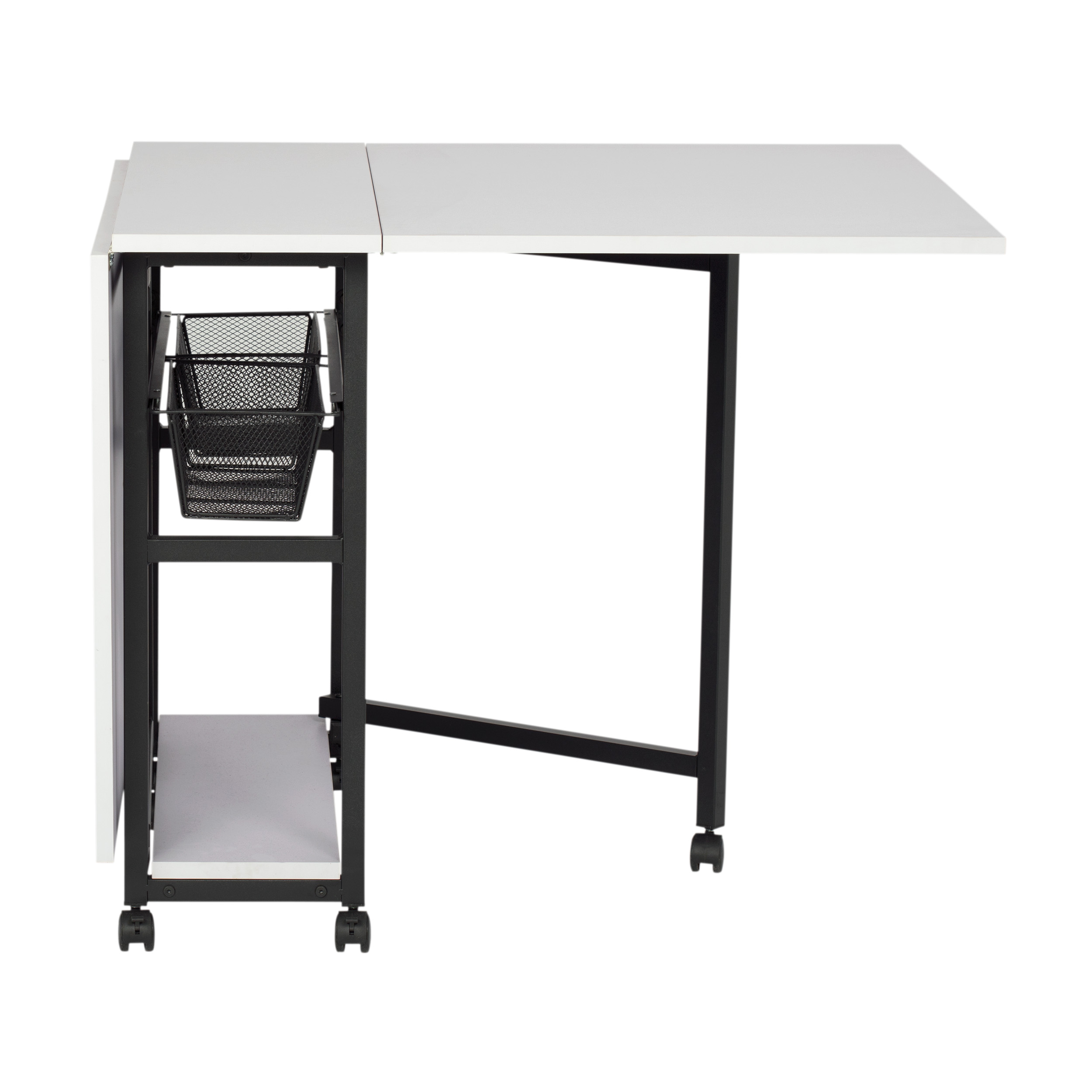 Sew Ready Mobile Fabric Cutting Table with Storage 30" H in Charcoal/White - image 4 of 11