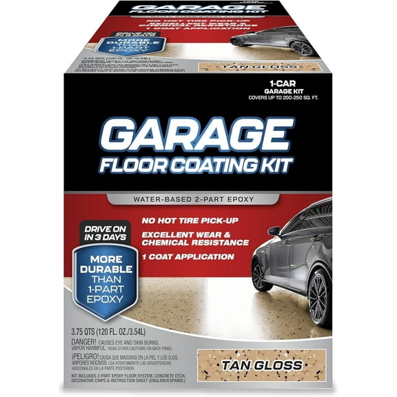 Color Care High-Gloss Garage Floor Epoxy Kit, 2-Part Epoxy Floor Coating for Concrete, Gray, 1 gal