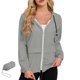 thumbnail image 2 of Sudadera con capucha para mujer,Chaqueta impermeable para mujer, impermeable con capucha y cortavientos, prenda impermeable de poliéster, ropa informal para actividades al aire libre, sopatenor, 2 of 9