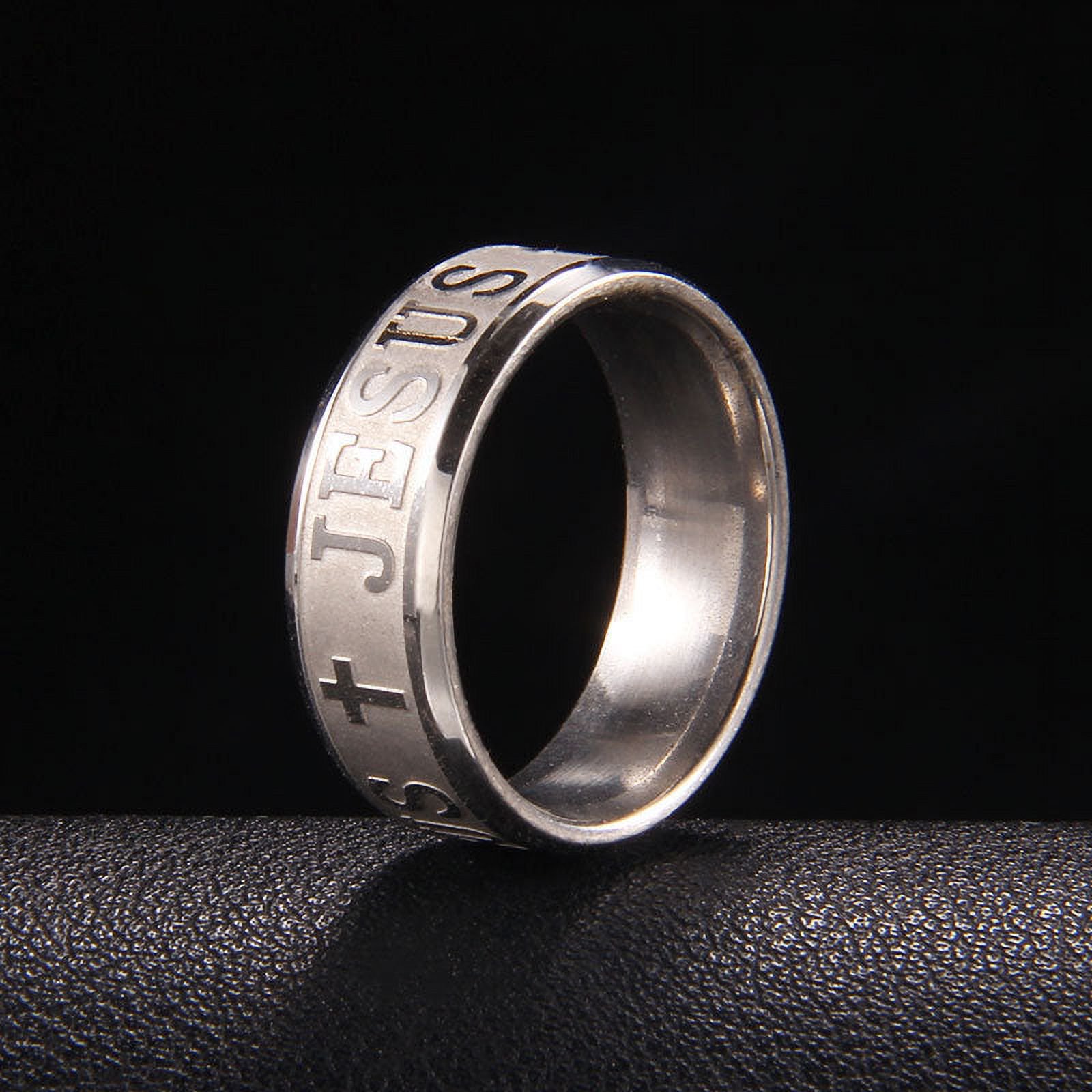Personalized Stainless Steel Cross Ring: Geometric Fashion Statement for Men and Women Trendy Religious Jewelry Gift