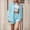 Sky Blue, variant on Women's Oversized 2 Piece Short Sets Cotton Solid Long Sleeve Button Down Shirts Outfits Summer Beach Vacation Relaxed Fit Suits