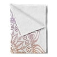thumbnail image 2 of Mandala Soft Flannel Fleece Throw Blanket, Ornamental Sun Shape Floral with an Ombre Effect Illustration, Cozy Plush for Indoor and Outdoor Use, 70" x 90", Pale Orange Amber, by Ambesonne, 2 of 5