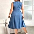 thumbnail image 6 of Blmnix Plus Size Dresses Woman Dress A Line Dresses Fit & Flare Petticoat Henley Midi Dresses Sleeveless Blue Antimicrobial Protection Summer Dresses Casual,XL, 6 of 6