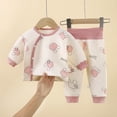 thumbnail image 2 of NIEWTR Baby Girl Clothes Toddler Kids Sweatsuits 2 Piece Set Infant Girl Long Sleeve Crewneck Top with Elastic Waist Sweatpants Loungewear for Sleeping Daily in 0-6T(A-Pink,9-12 Months), 2 of 7