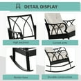 thumbnail image 5 of Outsunny Outdoor Wicker Rocking Chair with Padded Cushions, Aluminum Furniture Rattan Porch Rocker Chair w/ Armrest for Garden, Patio, and Backyard, Khaki, 5 of 9
