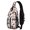 Fireman and Shield White Pattern, variant on Fireman and Shield White Pattern Sling Backpack, Casual Day Sling Pack with Earphone Port, Adjustable Strap Gift Ideas for Holiday Birthday Gifts