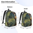 thumbnail image 4 of Daiia Peaceful Deer Lily Pond Vintage Canvas Backpack for Men and Women ,Hiking Backpack,Travel Laptop Bag for School,Large Capacity Backpack-Small, 4 of 7