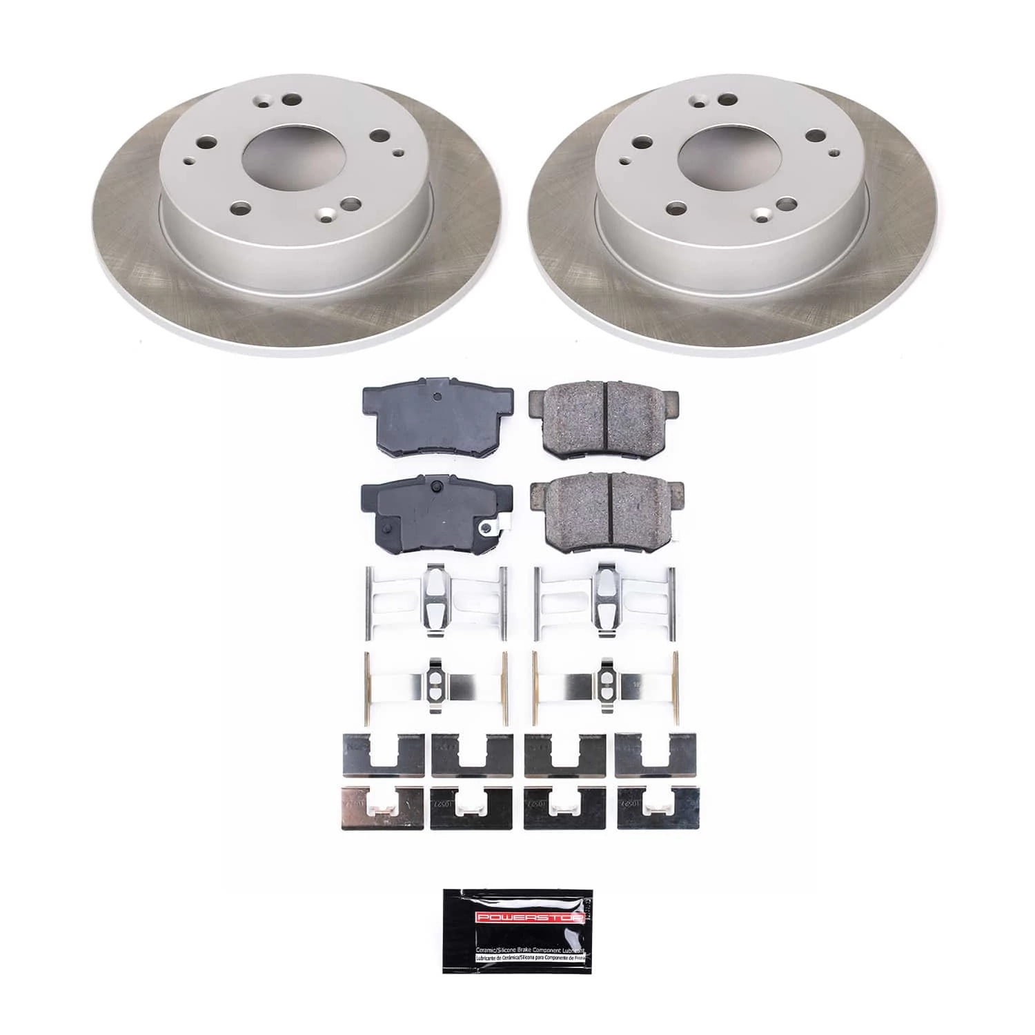 PowerStop Rear Semi-Coated Rotor and Low-Dust Ceramic Brake Pad Kit SC2270