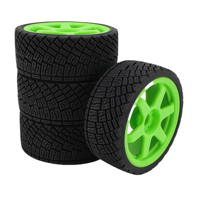4pcs 17mm RC Rally Car Tires, Plastic Rally Racing Tires Wheel Rims for 1/7 1/8 RC Car