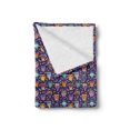 thumbnail image 2 of Owls Soft Flannel Fleece Throw Blanket, Leafy Branches and Little Stars Comic Birds Colorful Rich Romantic Ornaments, Cozy Plush for Indoor and Outdoor Use, 50" x 70", Multicolor, by Ambesonne, 2 of 5