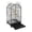 Black, variant on LUGBING White Iron Bird Cage with Wheels Pull Out Tray Dual Open Top Skylight Parrot Cage for Budgie Cockatiel Small Medium Bird Swing Ladder Perch Accessories