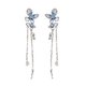 thumbnail image 1 of 1Pair Crystal Butterfly Earrings: Elegant Flower Waterdrop Tassel Dangle Earrings Women Crystal Fairy Jewelry For Daily Evening Party, 1 of 3