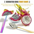 thumbnail image 5 of Duslogis Grapefruit Spoons Set,4 Stainless Steel Grapefruit Spoons with Serrated Edge and 1 Grapefruit Knife,Kiwi Knife Dessert Spoons Grapefruit Utensil Tool for Berry Lemon Salads (Colorful), 5 of 7
