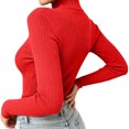 thumbnail image 4 of Women's Pullover Sweaters Dqueduo Women's Turtleneck Sweater, Solid Color Slim Pullover Knitwear Top, Winter Base Layer Sweater, 4 of 8