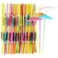 thumbnail image 1 of 150 Pcs Umbrella Straws Colourful Disposable Bendable Drinking Straws For Beach Theme Parties Bar Cocktail Decoration, 1 of 5