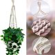 thumbnail image 3 of 2 colgadores de macramé para plantas, cestas colgantes para interiores y exteriores, cuerda de algodón, tejido a mano, bolsa de red para macetas, estilo 2, 3 of 5