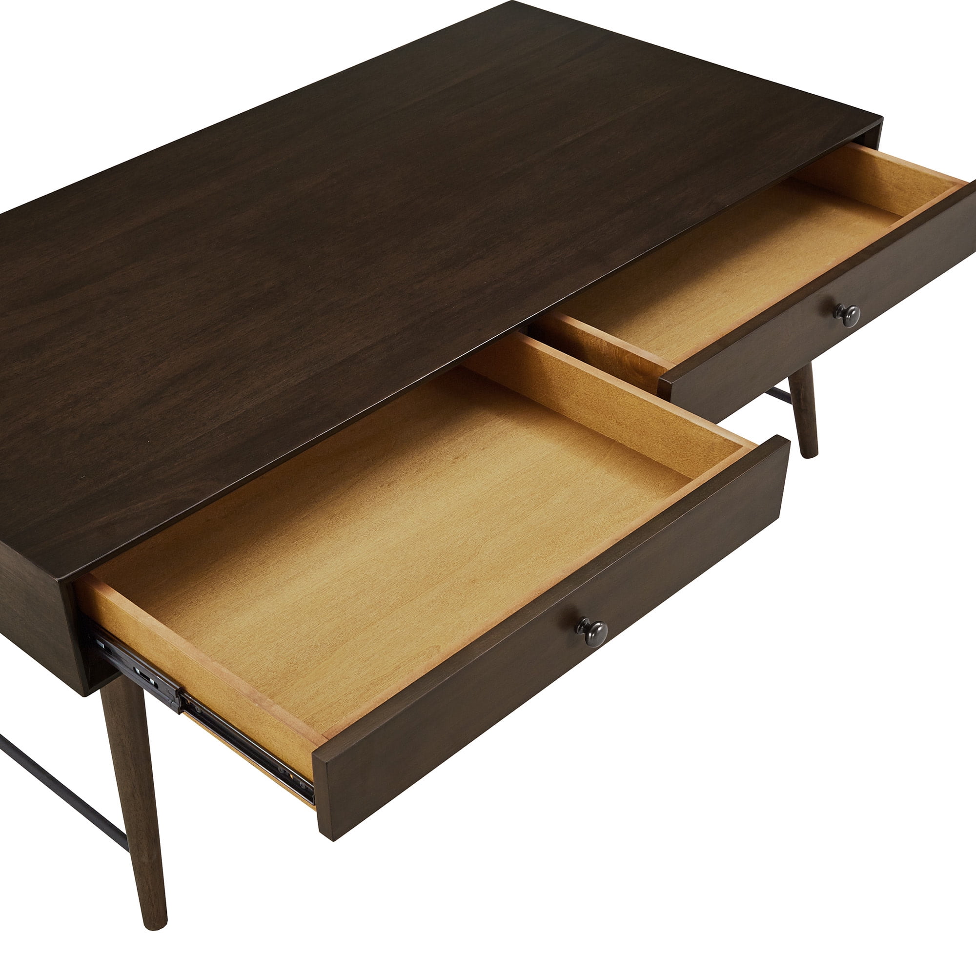 Weston Home Alcott Wood 2-Drawer Coffee Table, Dark Walnut Finish