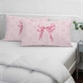 thumbnail image 4 of Pink Bow Throw Pillow Covers, Cute Watercolor Girls Cartoon Luxury Soft Breathable Pillow Cases with Invisible Zipper for Sleeping, Small Pillowcases for Couch Bed Sofa Chair 16x24 Inches, 4 of 9