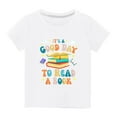 thumbnail image 2 of ibuvkizy Baby Girl Clothes Graphic Round Neck Crop Top Girls Short-Sleeve T-Shirt Tops, 2 of 4