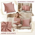 thumbnail image 5 of 18x18 Linen Pillow Covers - Decorative Floral Block Print Throw Cushion Cases for Couch Sofa Accent Home Decor, 1Pc, 5 of 5
