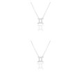 thumbnail image 3 of sweethay Ins Twelve Zodiac Sign Retro Amistad Collar Ins Delicado Antióxido Colgante Accesorio de Moda Géminis Plata Type2 NO2, 3 of 6
