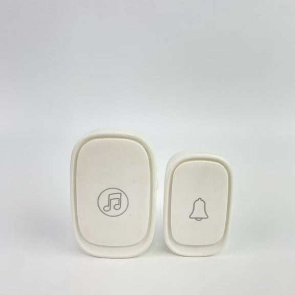 Xyoani Electric door bells,Wireless Wireless electronic visitor signal chimes Doorbells for Home, Apartments, Businesses, Classrooms, etc. - 1 Door Bell Ringer & 1 Plug-In Chime Receiver, White