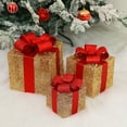 thumbnail image 5 of Tyidzon 3Pcs Christmas Lighted Gift Boxes, Christmas Decorations Presents Boxes with Ribbon Bows Christmas Decorations for Xmas Tree, Yard, Home, Indoor Outdoor Holiday Decor, 5 of 7