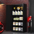 thumbnail image 3 of Metal Storage Cabinet 2 Door Steel Locker Storage Cabinets with Adjustable 4 Shelves for Office Garage Home, Black, 3 of 7