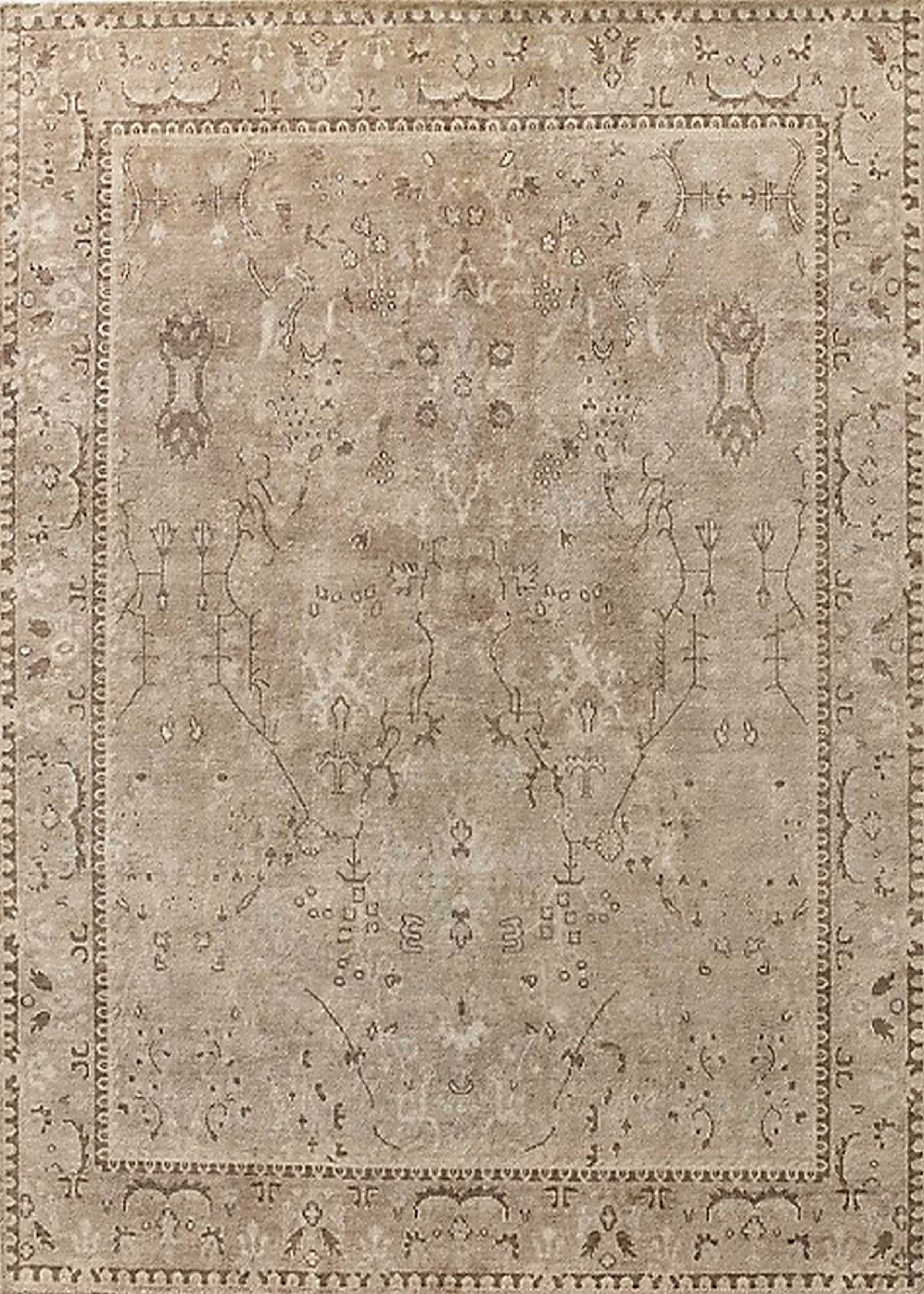 Ahgly Company Indoor Rectangle MidCentury Modern Dark Almond Brown Oriental Area Rugs, 6' x 9