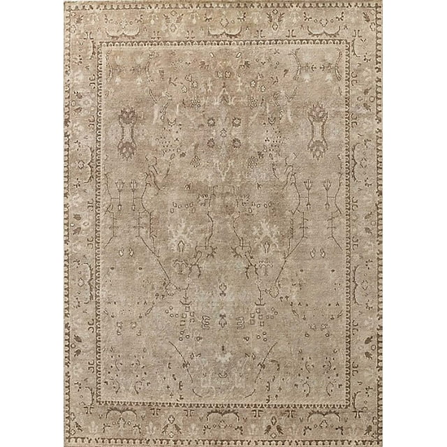 Ahgly Company Tapis d'Intérieur Rectangle Milieu du Siècle Moderne Brun Amande Foncé Zone Orientale, 4' x 6'