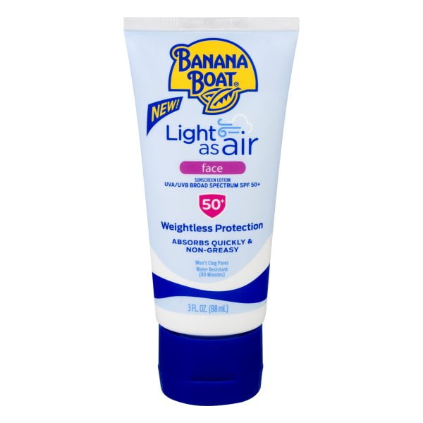 Banana Boat Light As Air Faces Reef Friendly Sunscreen Lotion, Broad