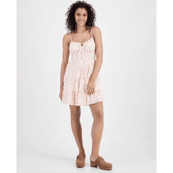 Tinseltown Juniors' Printed Corset Tiered Mini Dress - Desert Floral