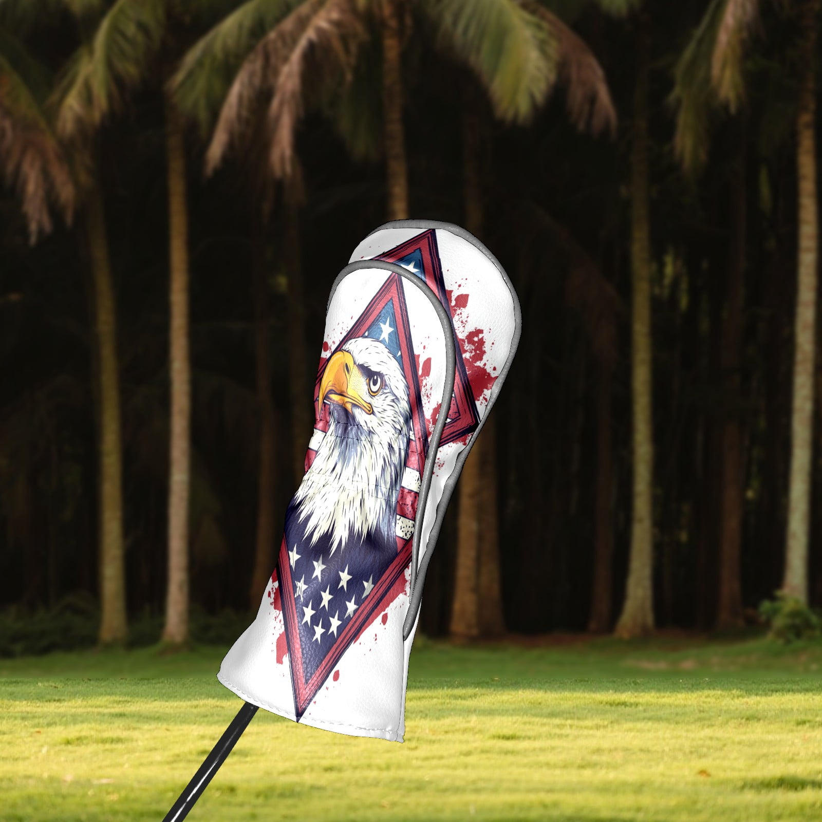 Golf Club Covers PU Leather Waterproof Head Covers for Fairway Woods Hybrids
