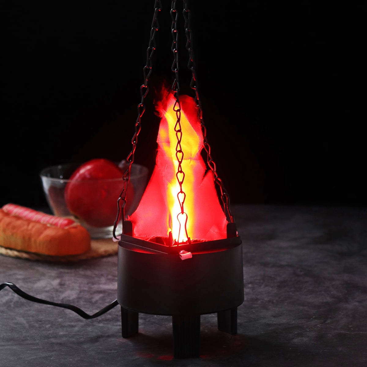 3W Electric Simulate Flame LED Fire Pot Hanging Lamp Halloween