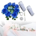 thumbnail image 6 of Wedding Car Decoration Bridal Car Ornament Ribbons Garland Ornament DIY Artificial Flowers Bouquet for Ceremony Holiday Wedding Supplies Blue, 6 of 10