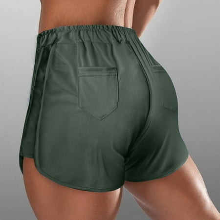 

Cathalem Womens Maternity Yoga Shorts over Belly Women s Summer Home Casual High Waist Shorts Hip Wrap Workout Shorts Women Pack Shorts Green Large