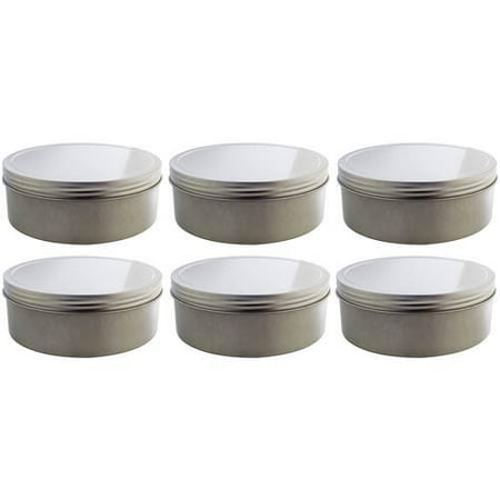 - Silver Metal Tin Containers with Screw Top Twist Lids - 16 oz (6 Pack)