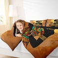 thumbnail image 3 of Castle Fairy Ethnic Silhouette Lady With Pot King Bedding 7pcs,Vintage Circular Mandala Design King Bed in a Bag,Orange Teal Yellow,Black Reversible, 3 of 7