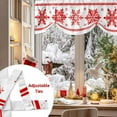thumbnail image 5 of Christmas Snowflake Tie Up Valances Curtain, Winter Red Snowflake Texture Adjustable Rod Pocket Short Window Treatment Tie Up Curtains Valances for Kitchen Living Room Bathroom 42x18 Inches, 5 of 9
