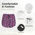 thumbnail image 4 of Bixox Women's red Skull flower pattern 2 in 1 Running Shorts - Lightweight Athletic Workout Gym Yoga Shorts Liner with Pockets - Small, 4 of 5