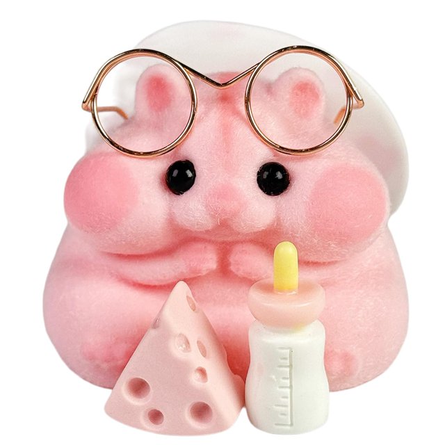 Juguete para hámster Squishy, hecho a mano, de silicona, mochi, rosa peludo