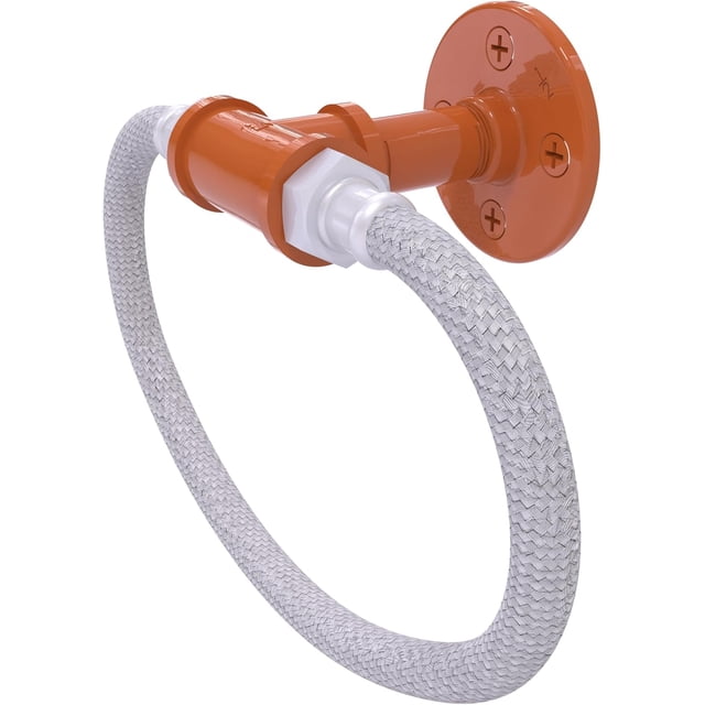 Allied Brass P-500-RG-ASP Pipeline Collection Towel Ring with Stainless Steel Braided Ring, Autumn Sparkle