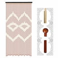 thumbnail image 3 of 90x175cm Bamboo Wood Bead Curtain Doorway Window Curtains Door String Chinese Classical 27 Lines Room Blind Screen Porch Divider Wooden Hanging Beads and for Bedroom Living (Bamboo), 3 of 10